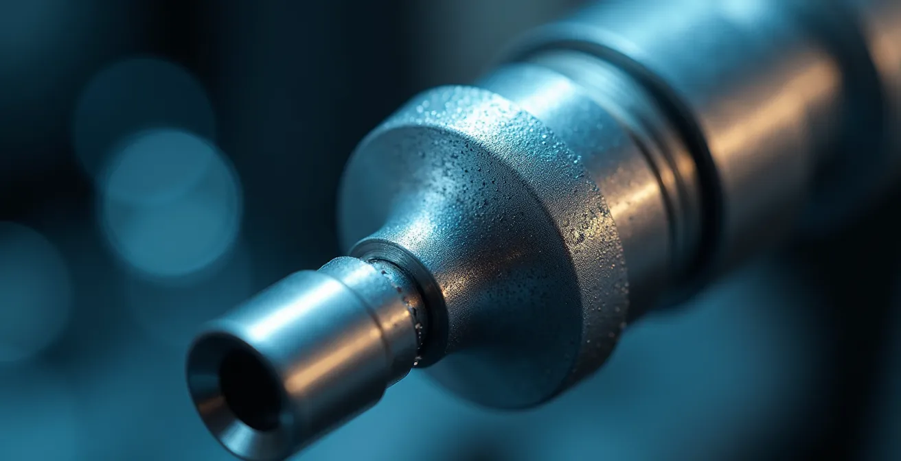 Detailed macro view of analytical equipment components